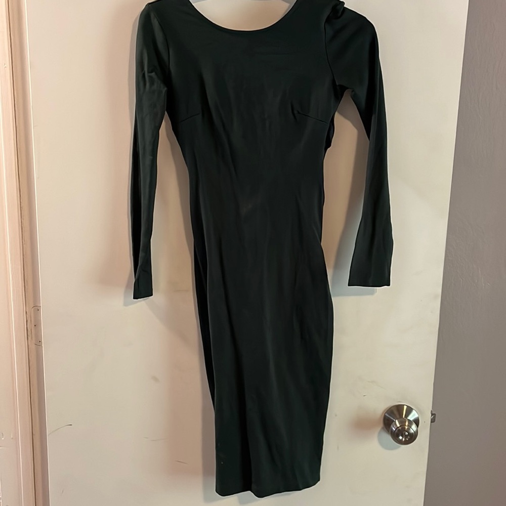 Green backless extra small dress